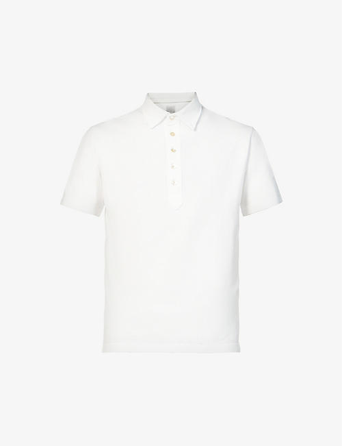 ELEVENTY: Short-sleeved cotton-piqué polo shirt