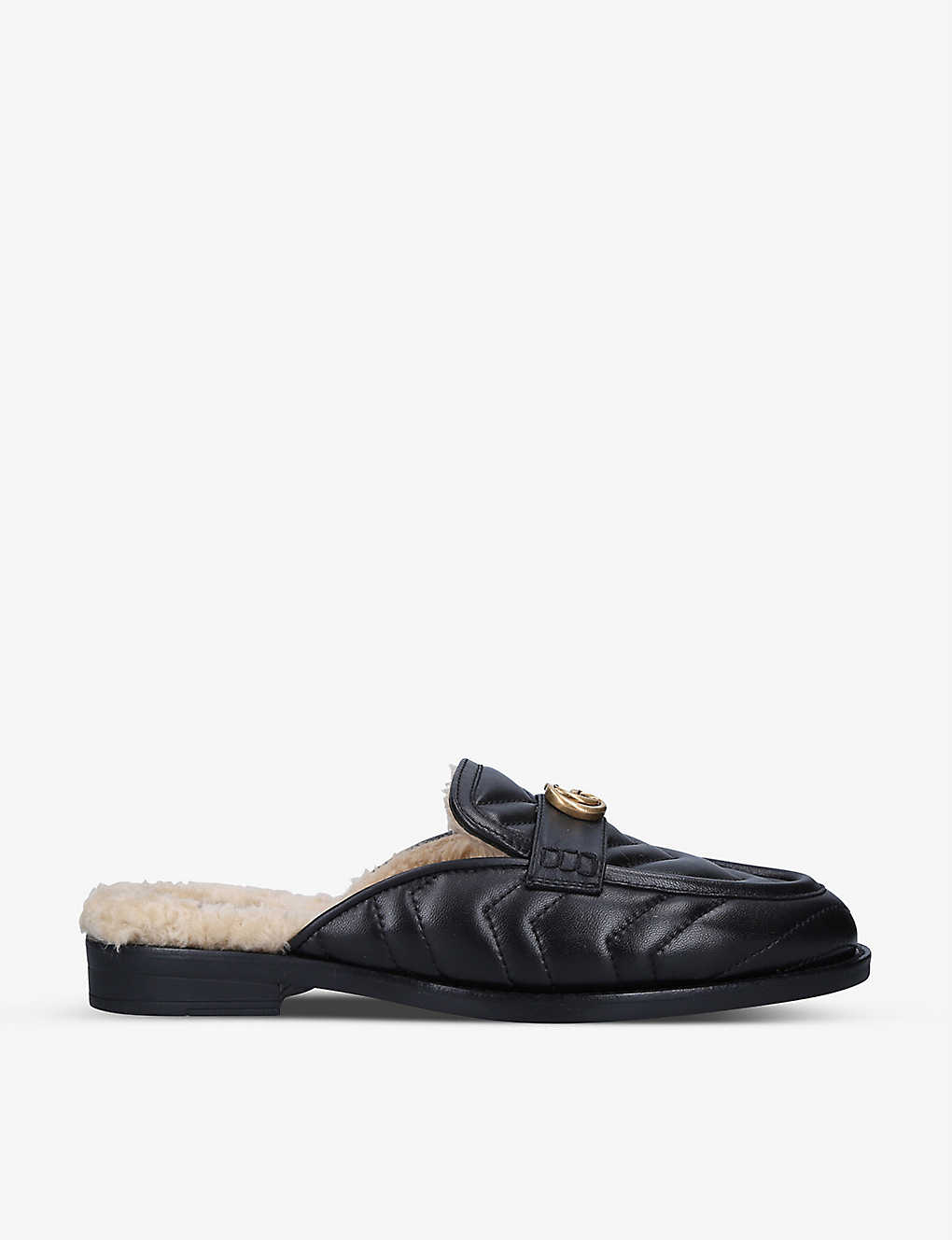GUCCI Women's Marmont shearling-lined leather mules