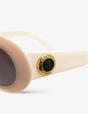 THE VINTAGE TRAP: Pre-loved SL504-701 Fendi 90s round-frame acetate sunglasses