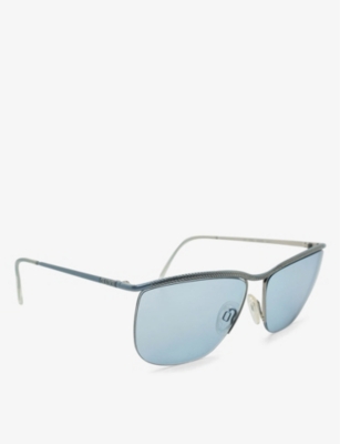 THE VINTAGE TRAP: Pre-loved GG2242-81P Gucci 70s round-frame metal sunglasses
