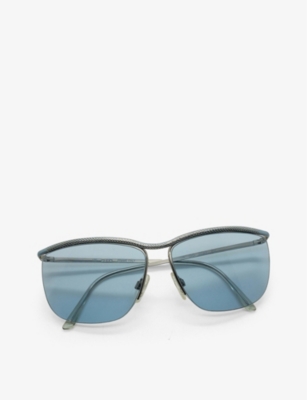THE VINTAGE TRAP: Pre-loved GG2242-81P Gucci 70s round-frame metal sunglasses