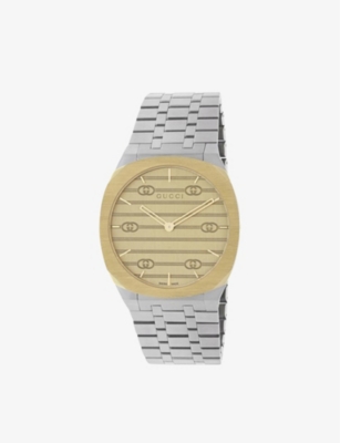 GUCCI - YA163403 25H stainless steel quartz watch | Selfridges.com