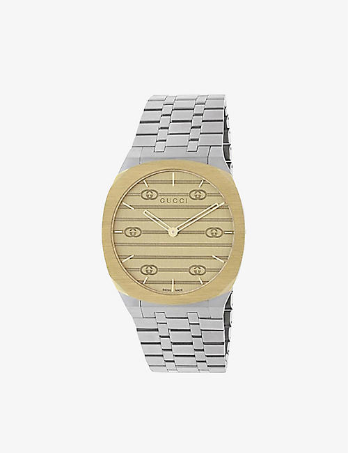 GUCCI: YA163403 25H stainless steel quartz watch