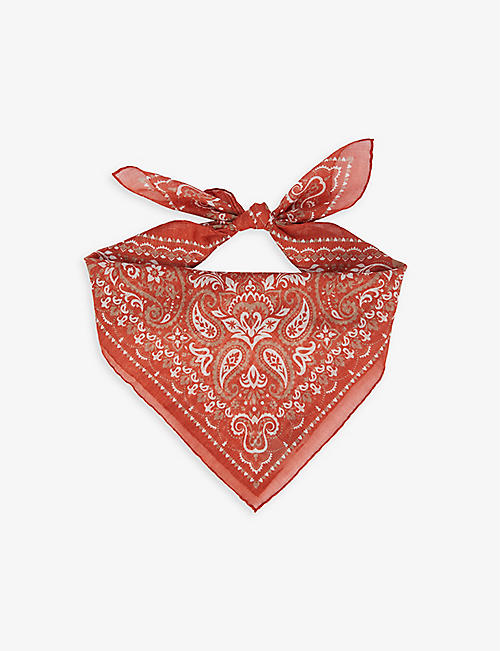 ELEVENTY: Paisley-printed square-shaped cotton pocket scarf