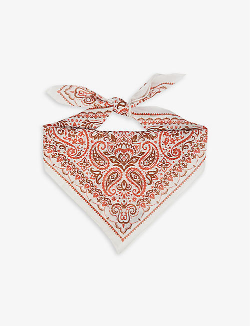 ELEVENTY: Paisley-printed square-shaped cotton pocket scarf