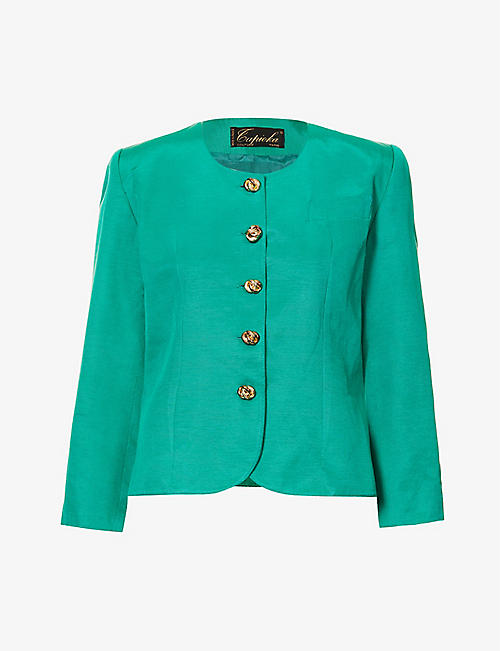 COCKTAIL BRUT: Round-neck cotton-blend jacket