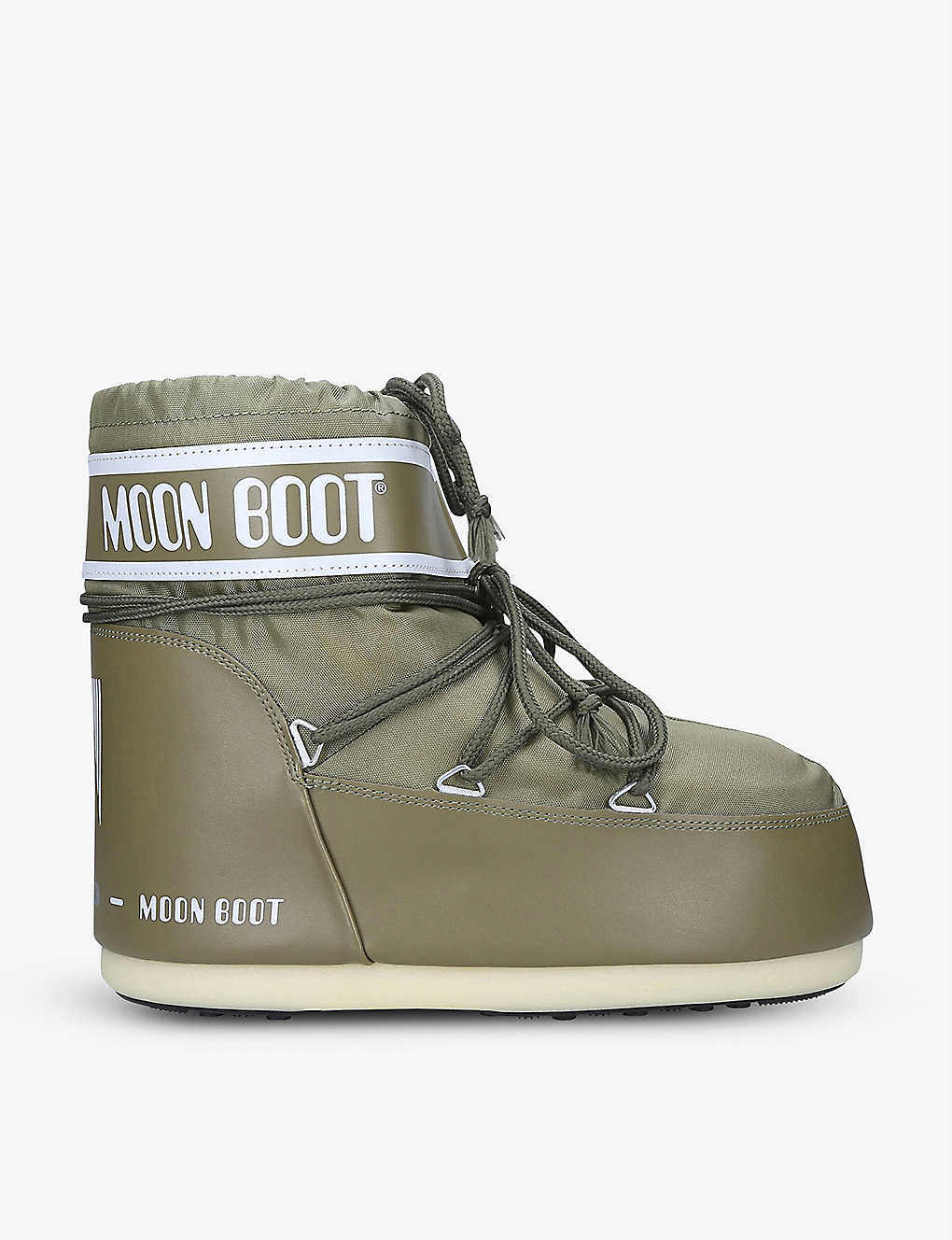 Shop Moon Boot Icon Low 2 Lace-up Nylon Snow Boots In Khaki/olive