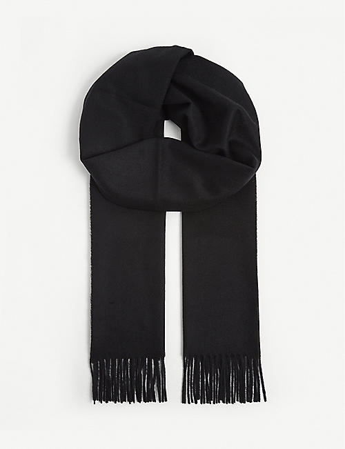 JOHNSTONS: Fringed cashmere scarf