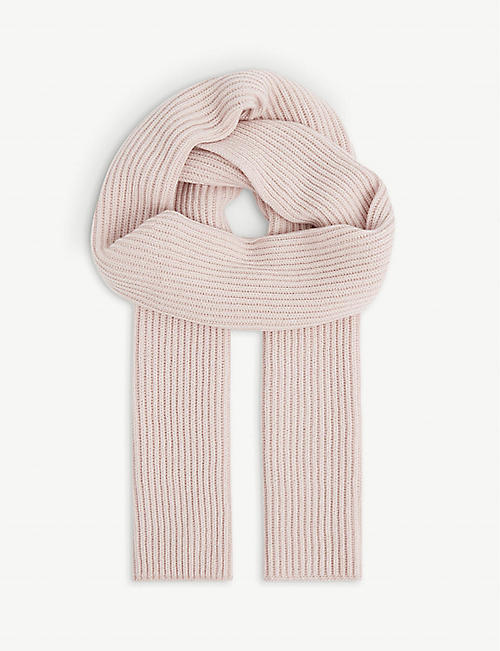 JOHNSTONS: Ribbed cashmere scarf