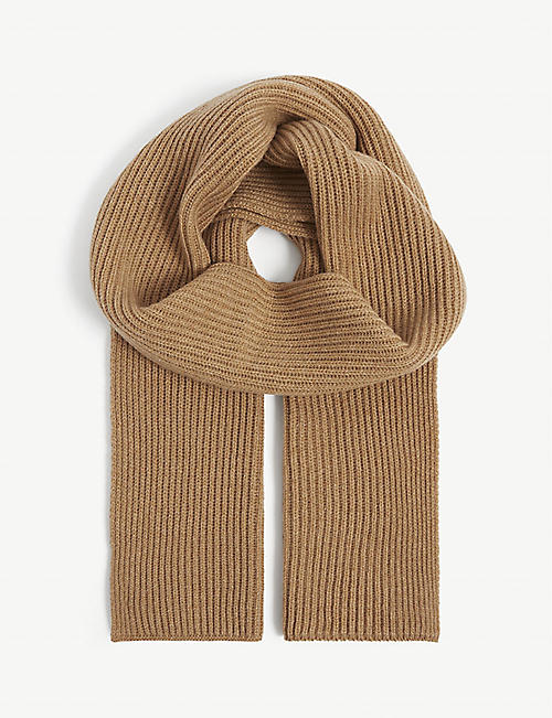 JOHNSTONS: Ribbed cashmere scarf