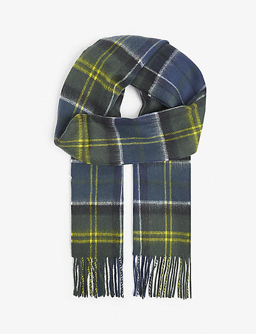 BARBOUR: Lawrey tartan wool and cashmere scarf