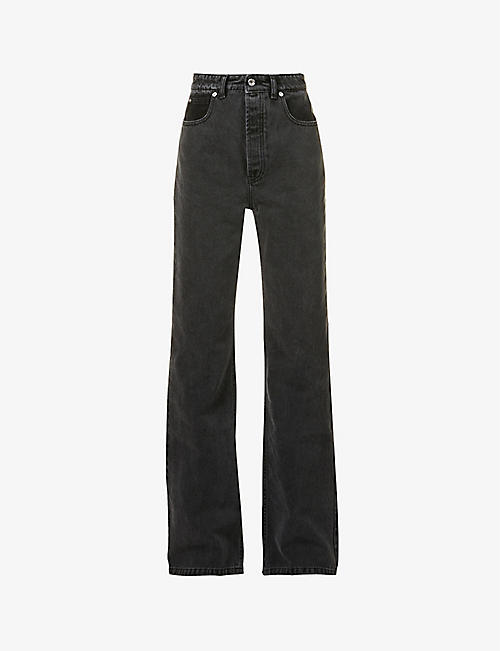 PACO RABANNE: Missing pocket flared mid-rise jeans
