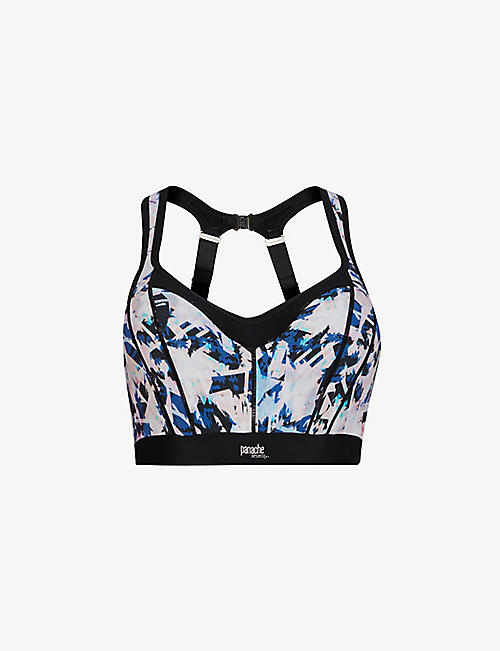 PANACHE: Wired abstract-print underwired stretch-jersey sports bra