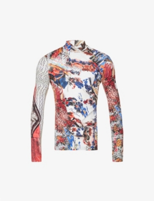 Archive floral-print stretch-recycled-polyamide top