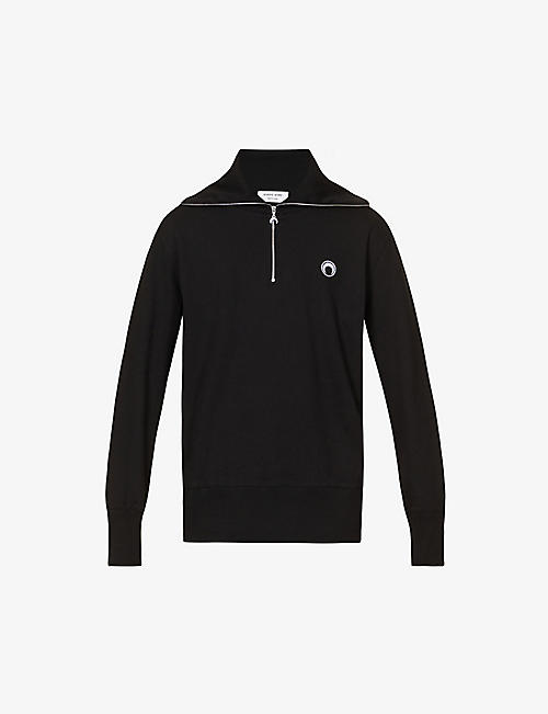 MARINE SERRE: Lunar graphic-print organic-cotton-jersey sweatshirt