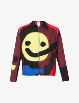 Bethany Williams Smiley Patchwork Boxy-fit Woven Jacket In Red Multi
