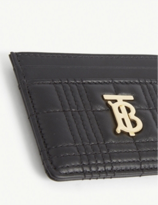 Shop Burberry Black Lola Logo-plaque Leather Card Holder