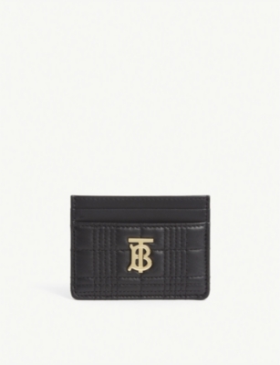 Burberry Lola Logo-plaque Leather Card Holder In Black