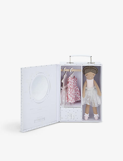 THE LITTLE WHITE COMPANY: Lily Ballerina dress-up woven soft toy 23cm