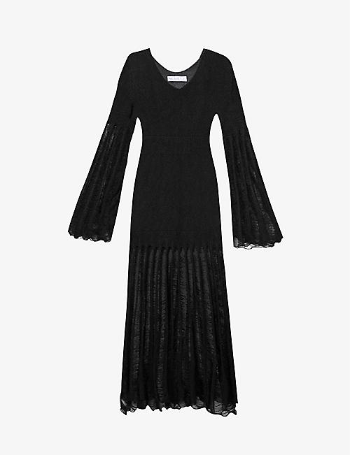 SKARULE: Lilly V-neck knitted maxi dress