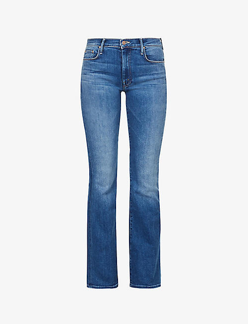 MOTHER: The Weekender flared high-rise stretch-denim jeans