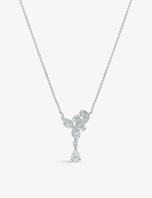 DE BEERS: Adonis Rose 18ct white-gold and 1.7ct diamond pendant necklace