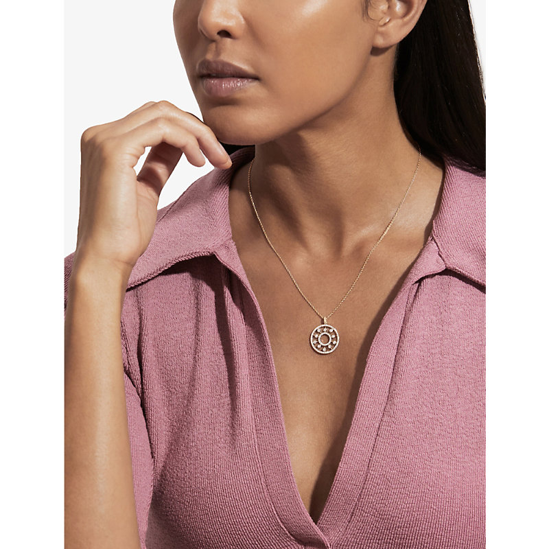 Shop De Beers Dewdrop 18ct Rose-gold And 0.58 Brilliant-cut Diamond Medallion Necklace In Rose Gold