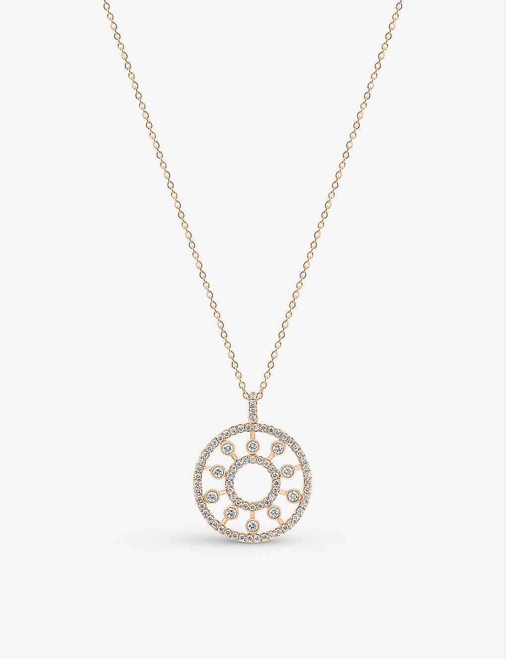 De Beers Dewdrop 18ct Rose-gold And 0.58 Brilliant-cut Diamond Medallion Necklace In Rose Gold