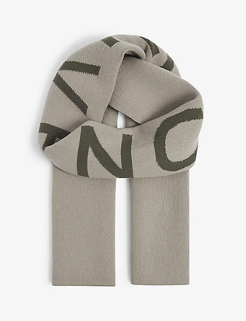 GIVENCHY: Logo-embroidered wool scarf