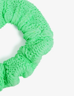 Crinkled stretch-woven scrunchie