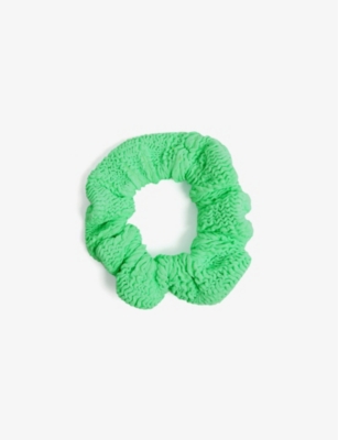 HUNZA G: Crinkled stretch-woven scrunchie