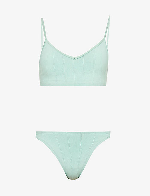 HUNZA G: Virginia Nile textured bikini set