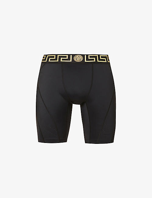 VERSACE: Active baroque-print stretch-jersey shorts