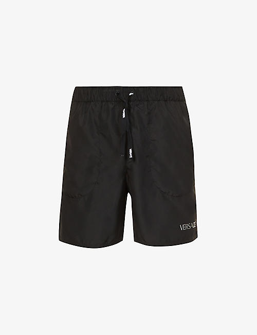 VERSACE: Greca-print relaxed-fit woven shorts