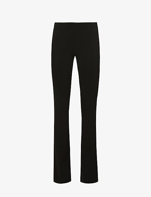 AYA MUSE: Rivoli ribbed flared high-rise stretch-woven trousers