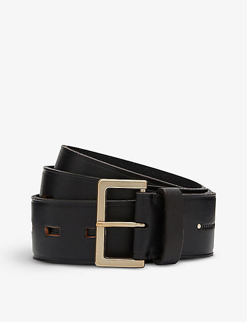 ALLSAINTS: Tessa logo-print leather belt