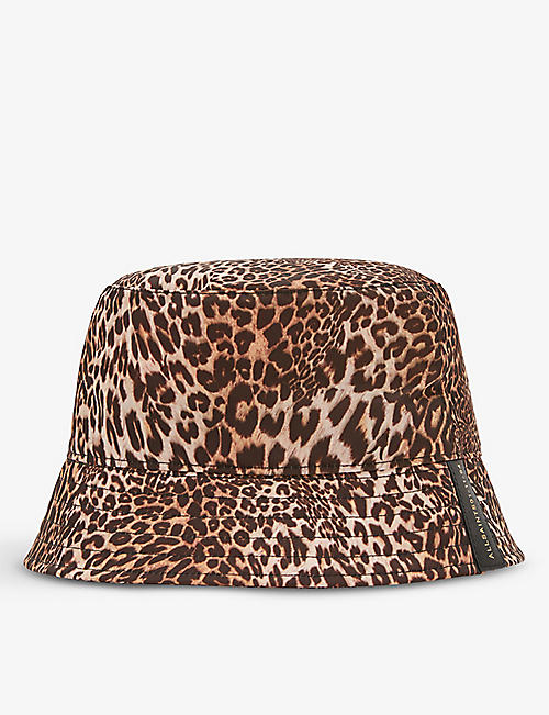 ALLSAINTS: Kiku leopard-print woven bucket hat