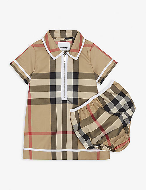 BURBERRY: Orly check-print stretch-cotton dress 3-18 months
