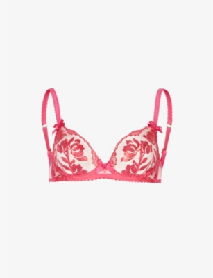 Sparkle Plunge Underwired Bra in Pink | Agent Provocateur Outlet