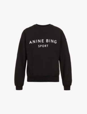 ANINE BING Evan branded organic cotton sweatshirt Selfridges