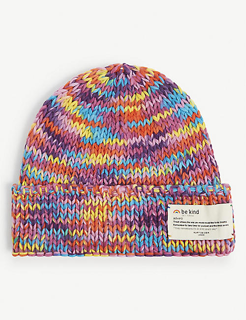 KURT GEIGER LONDON: Be Kind rainbow knitted beanie