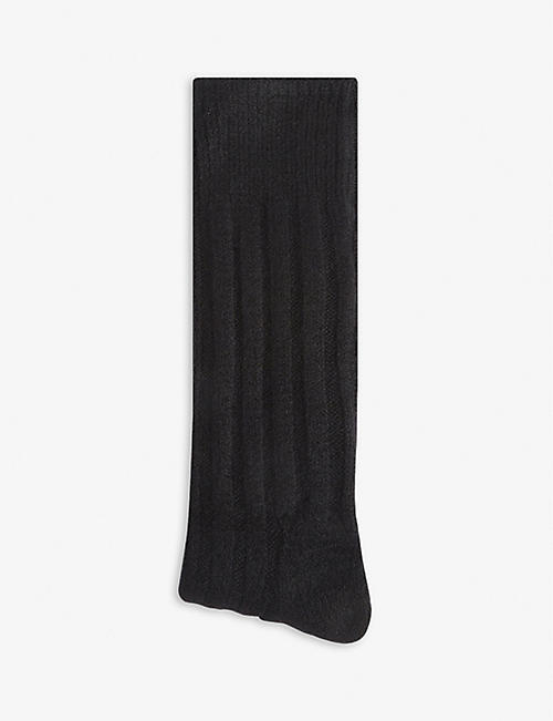 LES TIEN: Ribbed cashmere socks