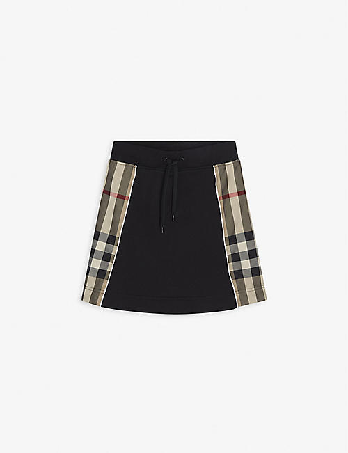 BURBERRY: Milly check cotton mini skirt 4-14 years