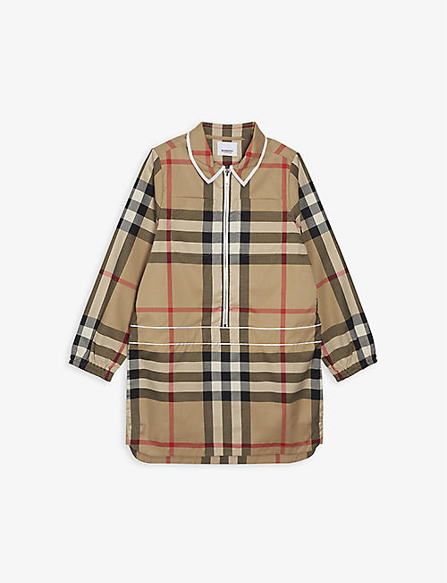 BURBERRY: Callie checked cotton-blend dress 8-14 years
