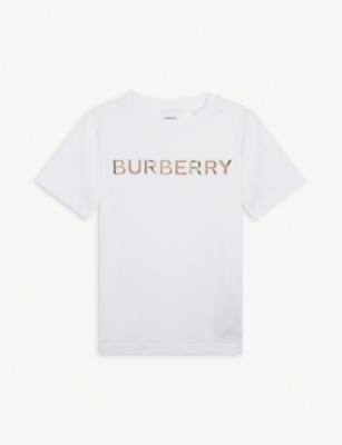 BURBERRY - Eugene logo-embroidered cotton T-shirt 3-14 years |  