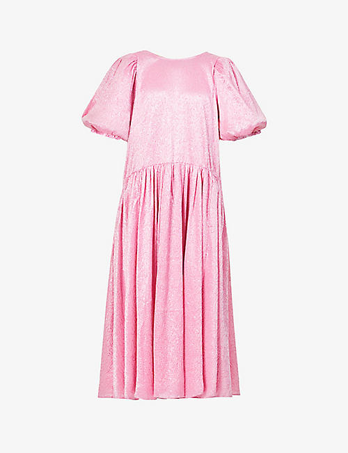 STINE GOYA: Amelia sequin-embellished recycled polyester-blend midi dress