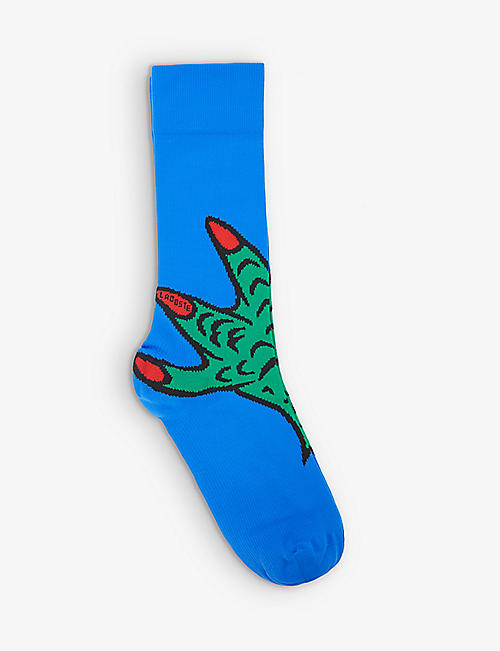 LACOSTE: Drake claw-print stretch-woven socks