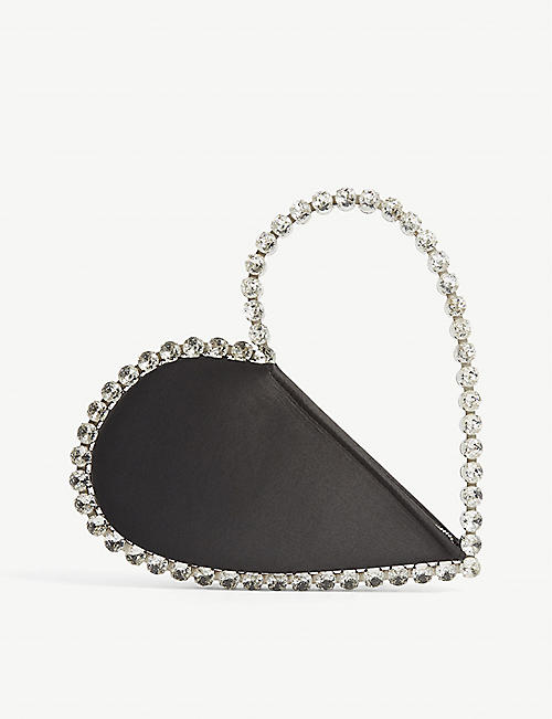 L'ALINGI: Heart embellished satin clutch bag