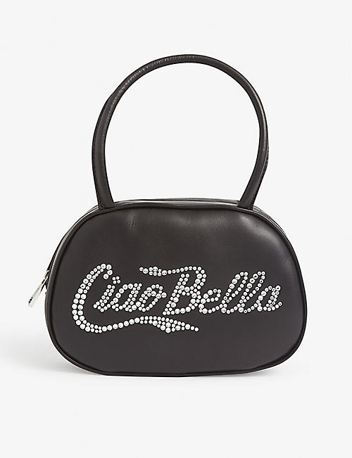 AMINA MUADDI: Ciao Bella leather top-handle bag