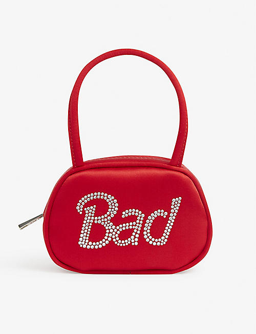 AMINA MUADDI: Bad silk-satin top-handle bag